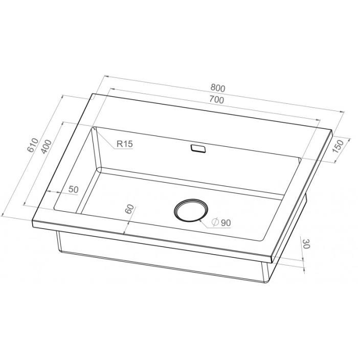 Diskbänk Enkel - 80 cm