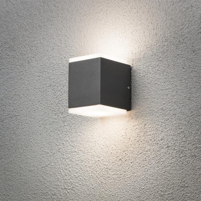 Vägglampa Ute Monza Dubbel HP-LED 2x6W Mörkgrå
