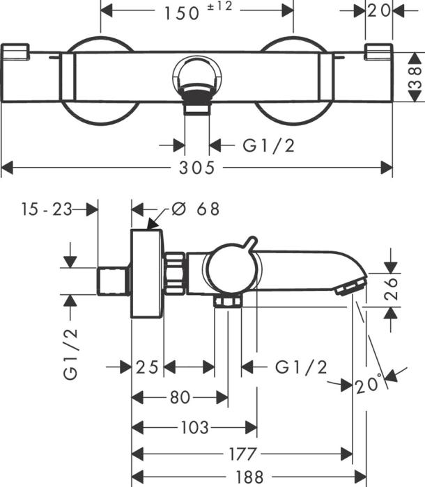 Ecostat Comfort kar-/duschtermostat