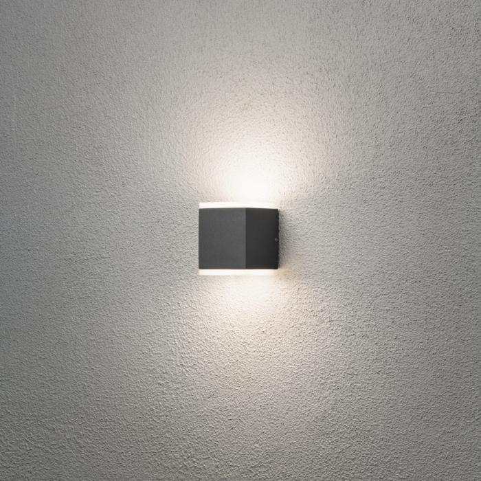 Vägglampa Ute Monza Dubbel HP-LED 2x6W Mörkgrå