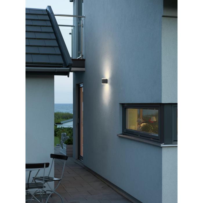 Vägglampa Ute Monza Dubbel HP-LED 2x6W Mörkgrå