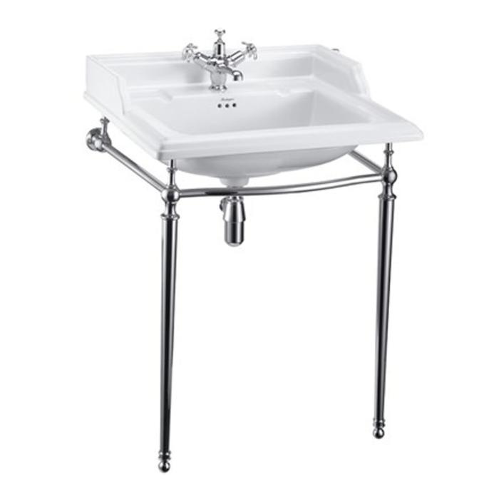 Tvättställ Classic 65 cm 2 Blandarhål med Ställning