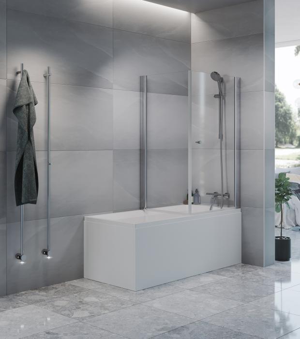 Hörndusch Spirit Rak Badkarsvägg med knopp