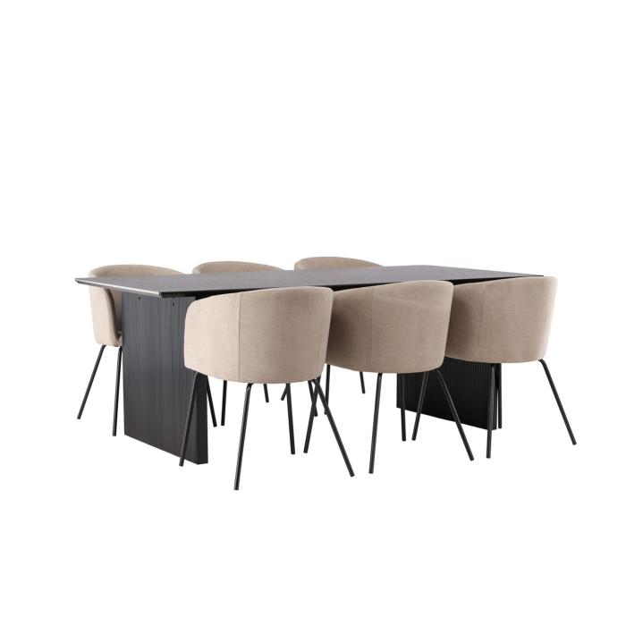 Rektangulär matgrupp Vail, Berit