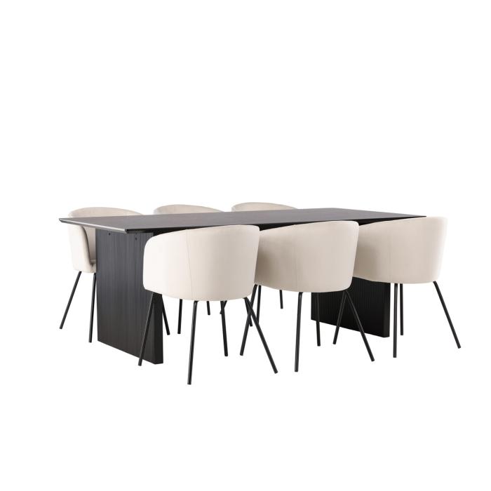 Rektangulär matgrupp Vail, Berit