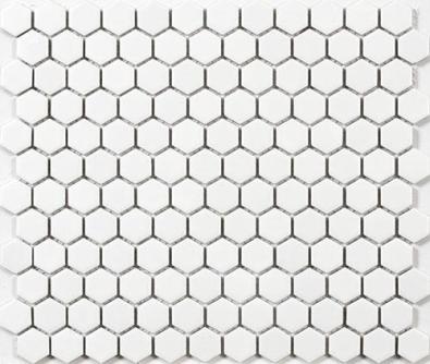 Mosaik Hexa Vit Matt 2,3x2,5