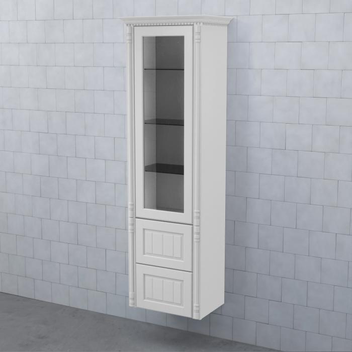 Högskåp Valhall Vitrinlucka med Lådor