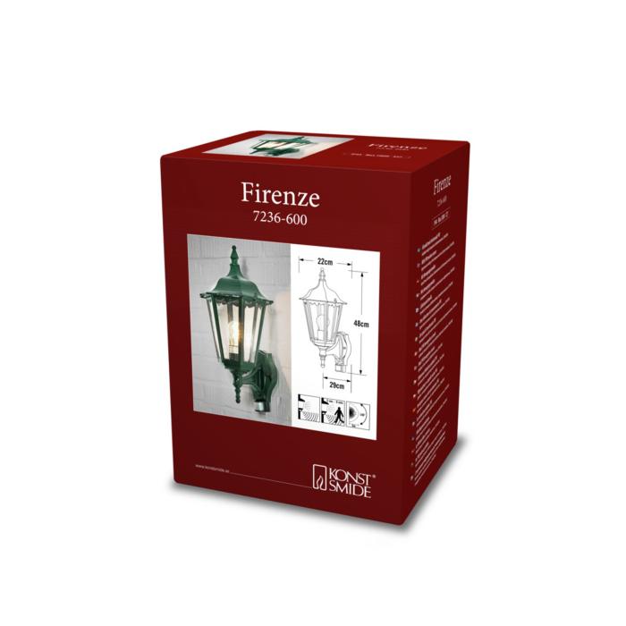 Vägglampa Ute Firenze E27 Upp PIR Rörelsevakt