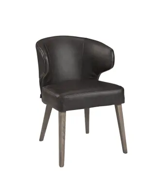 La Vella Matstol i Skinn Vintage Black