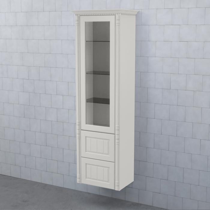 Högskåp Valhall Vitrinlucka med Lådor