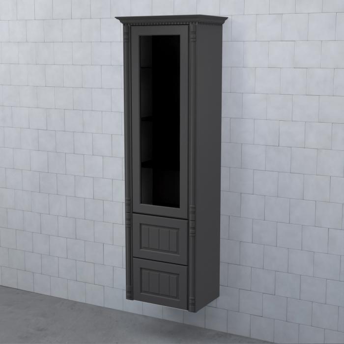 Högskåp Valhall Vitrinlucka med Lådor