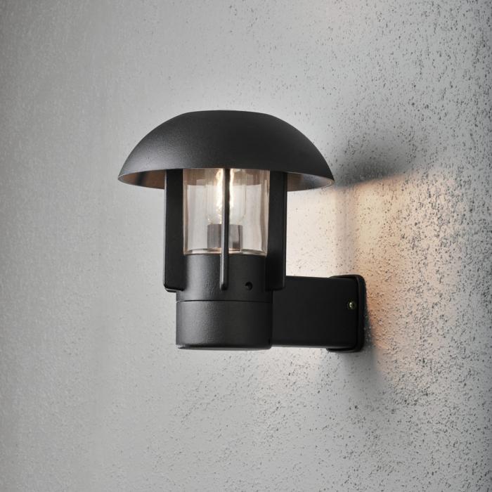 Vägglampa Ute Heimdal E27 Svart/Klar