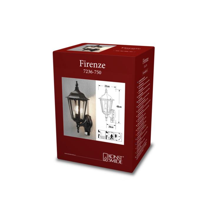 Vägglampa Ute Firenze E27 Upp PIR Rörelsevakt