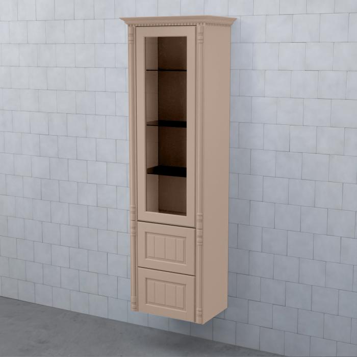 Högskåp Valhall Vitrinlucka med Lådor