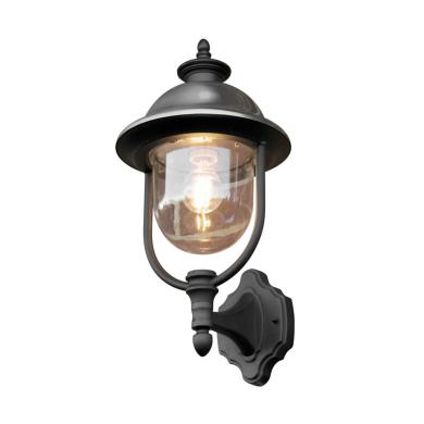 V&auml;gglampa Ute Parma E27 Svart/Rostfri