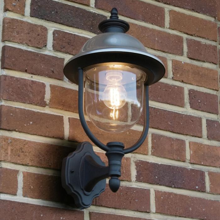 Vägglampa Ute Parma E27 Svart/Rostfri