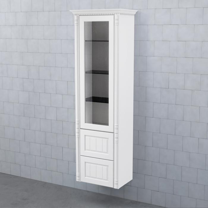 Högskåp Valhall Vitrinlucka med Lådor