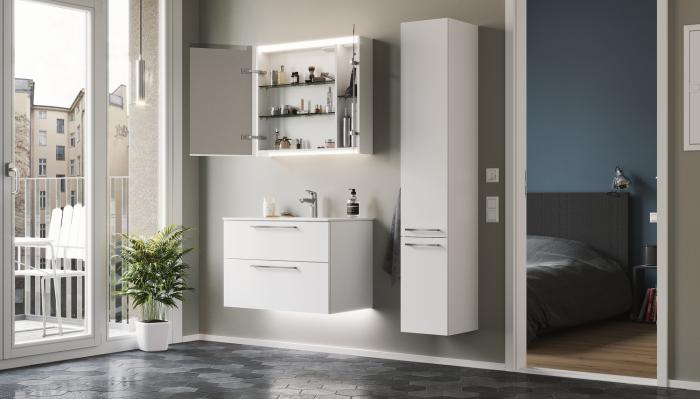 Kommod Crown Plain med Porslinstvättställ 80