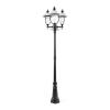 Lyktstolpe Parma 3-arm E27 2.18m Svart/Rostfri