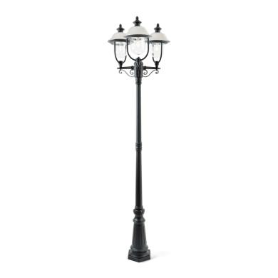 Lyktstolpe Parma 3-arm E27 2.18m Svart/Rostfri