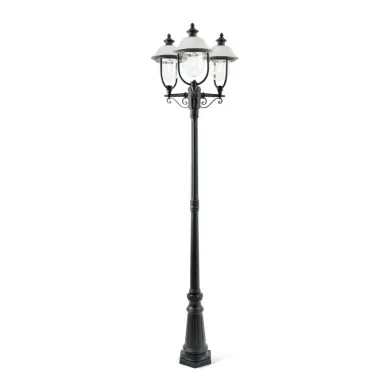 Lyktstolpe Parma 3-arm E27 2.18m Svart/Rostfri