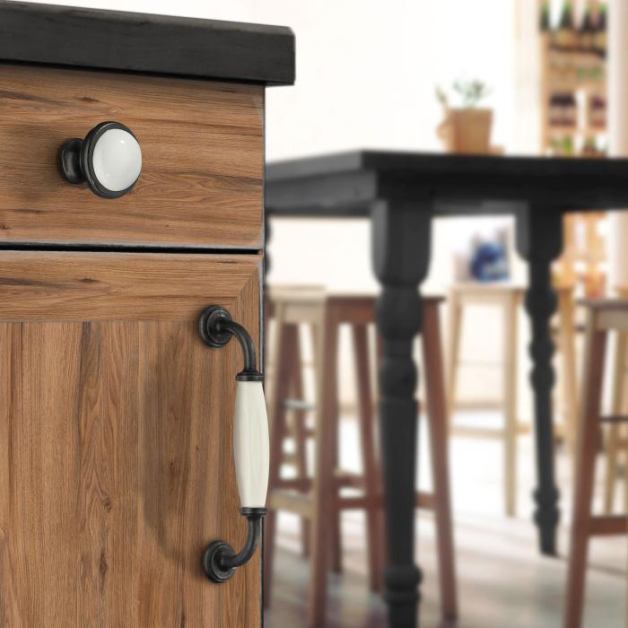 Knopp Zink Ø38 mm Vit Keramik