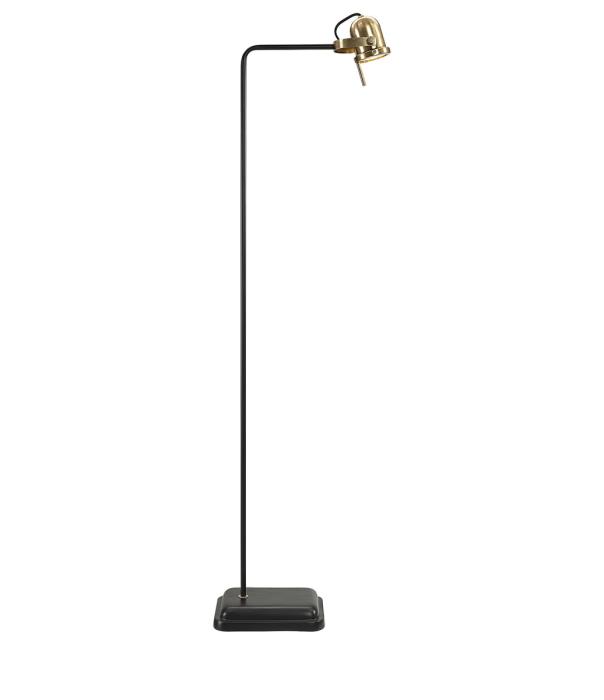 Leipzig Golvlampa Matt Black/Antique Brass 140cm