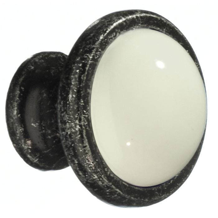 Knopp Zink Ø38 mm Vit Keramik