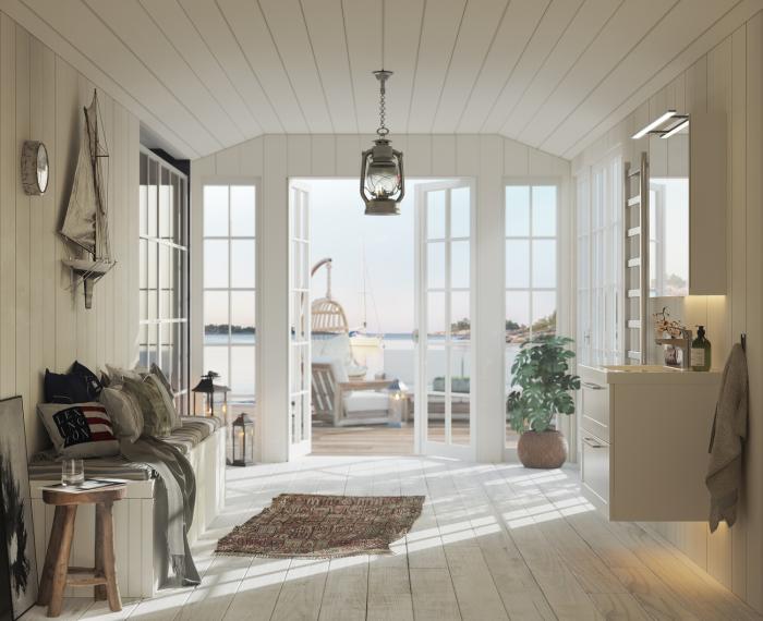 Kommod Crown Frame med Glastvättställ