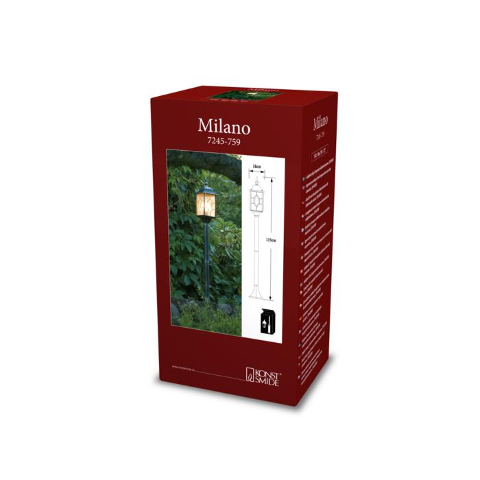 Lyktstolpe Milano E27 1.15m Svart/Silver