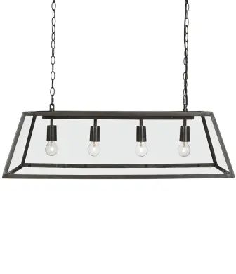 Metro Taklampa Antikt Järn/Härdat Glas 90x26x35cm