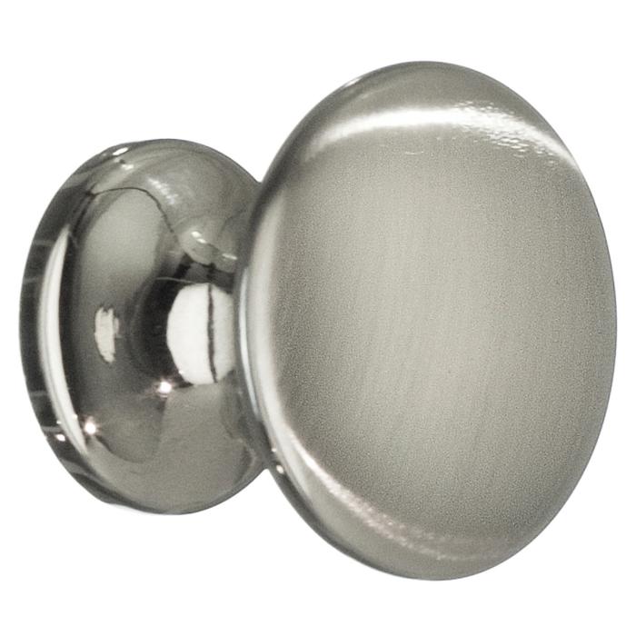 Knopp Zink Ø24 mm Borstad Nickel