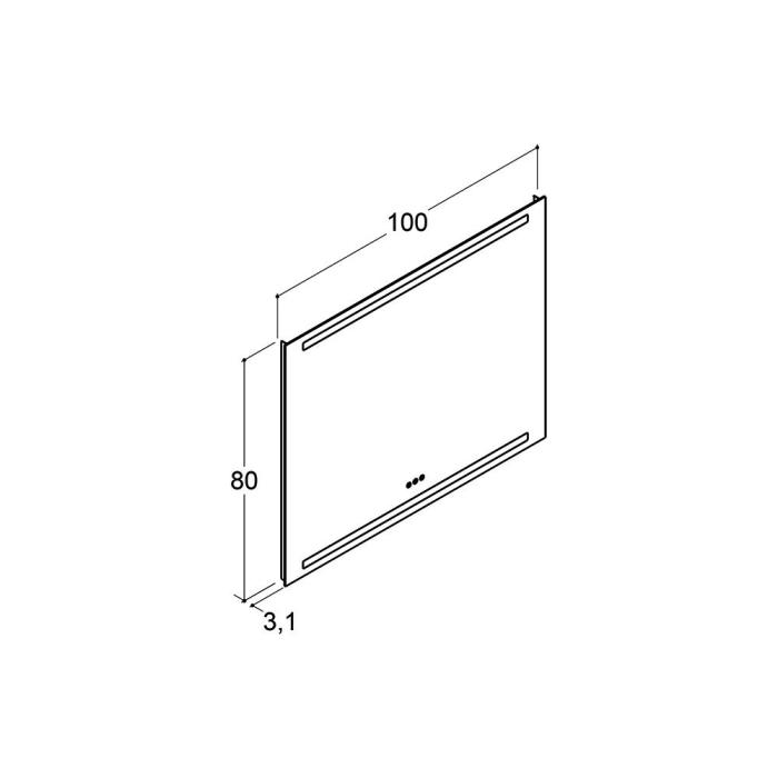 Spegel Level med Belysning & Ljusstyrning
