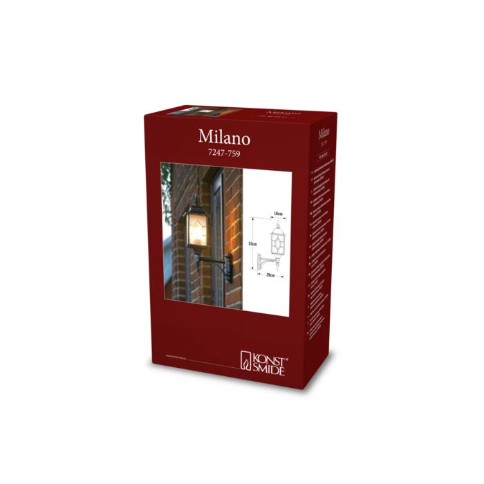 Vägglampa Ute Milano E27 Svart/Silver