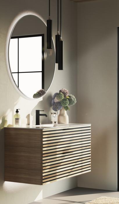 Kommod Crown Stripe med Porslinstvättställ