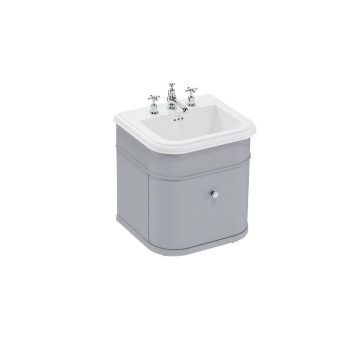 Kommod med Keramiskt Tvättställ Chalfont 55 cm med en Låda 3-håls