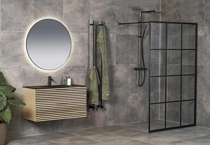 Kommod Crown Stripe med Glastvättställ