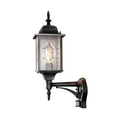 V&auml;gglampa Ute Milano E27 PIR R&ouml;relsevakt Svart