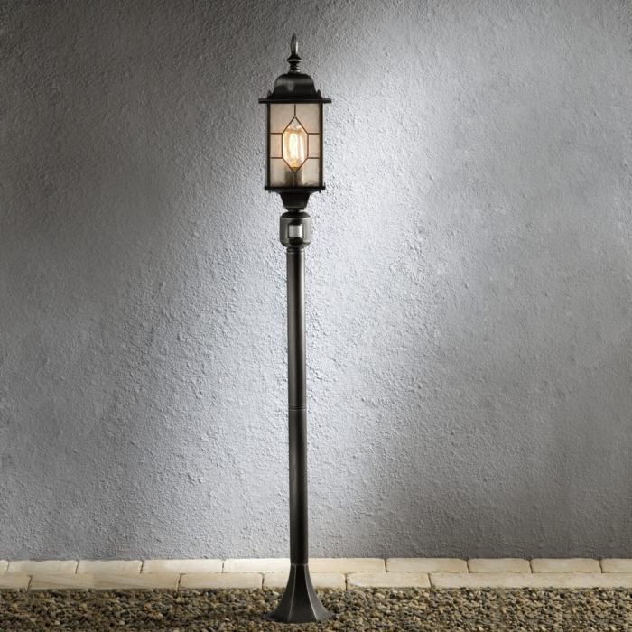 Lyktstolpe Milano E27 1.31m Svart/Silver