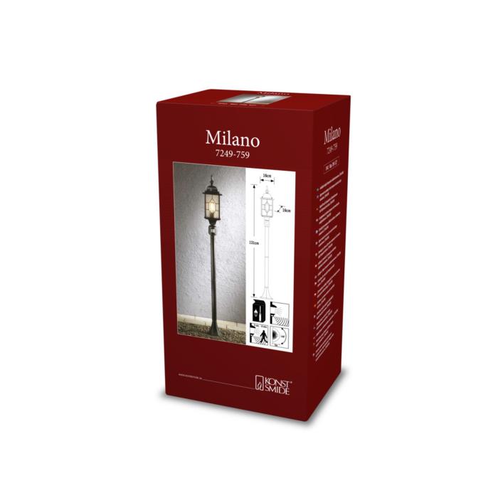 Lyktstolpe Milano E27 1.31m Svart/Silver