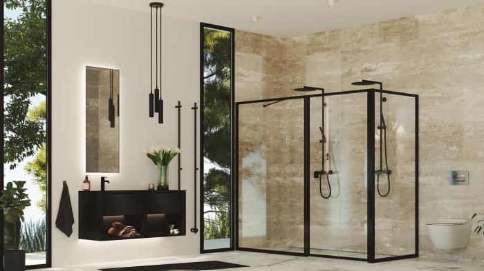 Kommod Crown Open Box med Glastvättställ 120