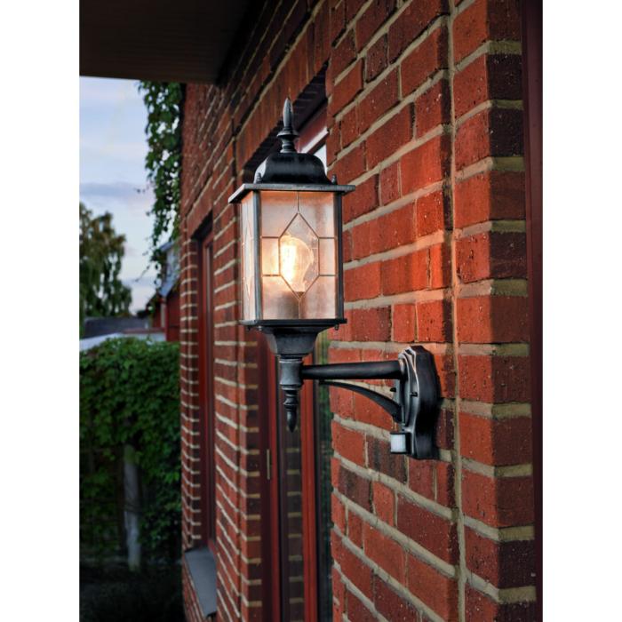 Vägglampa Ute Milano E27 PIR Rörelsevakt Svart