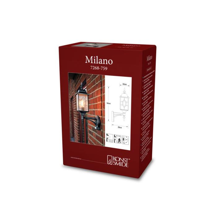 Vägglampa Ute Milano E27 PIR Rörelsevakt Svart