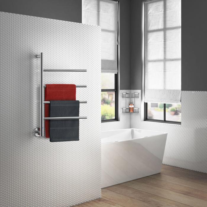 Handduksvärmare Dry Svängbar 4-armad Elektrisk Krom