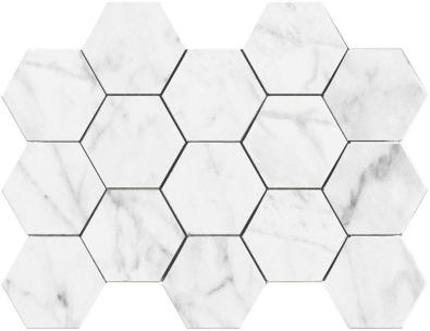 Marble Veneto White Hexa Polerad 7x8,2