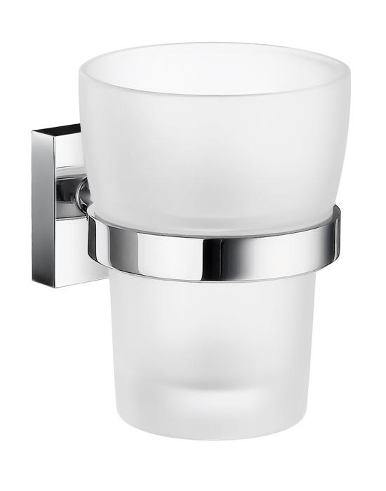 Tandborstglas med Hållare House Frostat Glas