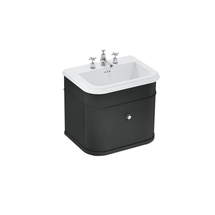 Kommod med Keramiskt Tvättställ Chalfont 65 cm med en Låda 3-håls