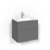 Kommod Crown Plain med Glastvättställ 60