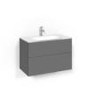 Kommod Crown Plain med Glastvättställ 80