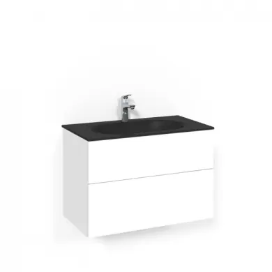 Kommod Crown Plain med Glastvättställ 80